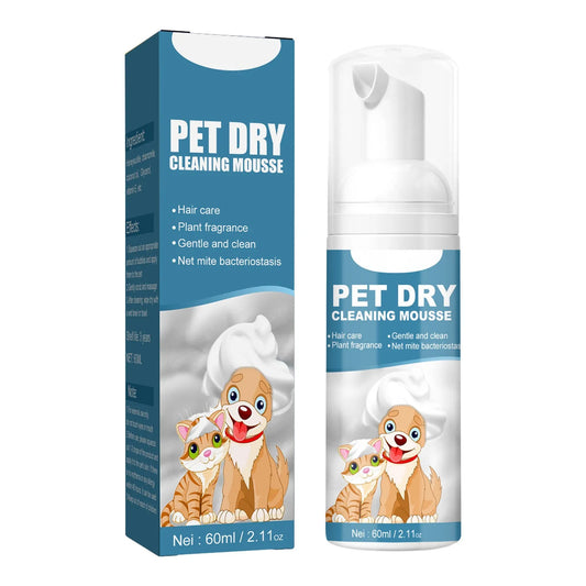 Dry Shampoo Foam Waterless Cleansing For Puppies Odor Eliminator 60ml